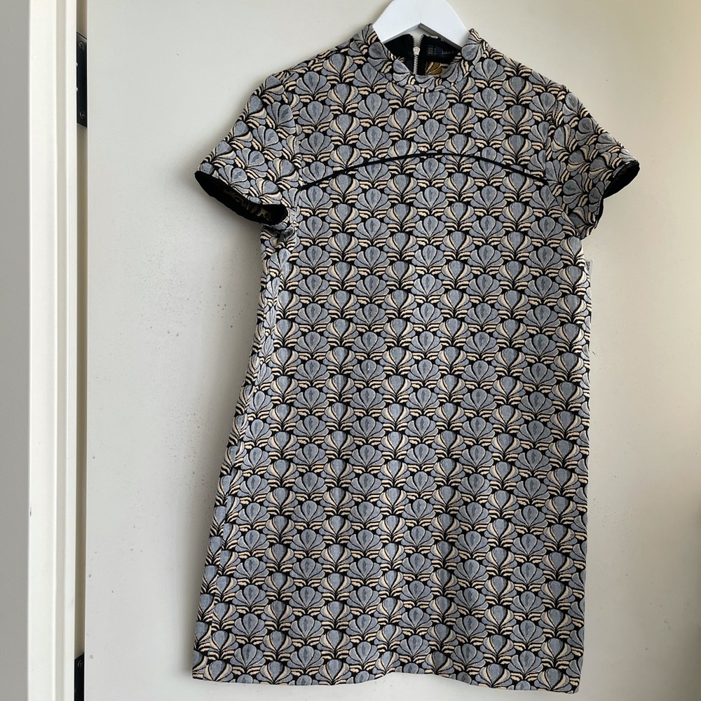 Zara Jacquard Embroidered Mini Dress NWT - Picture 2 of 4